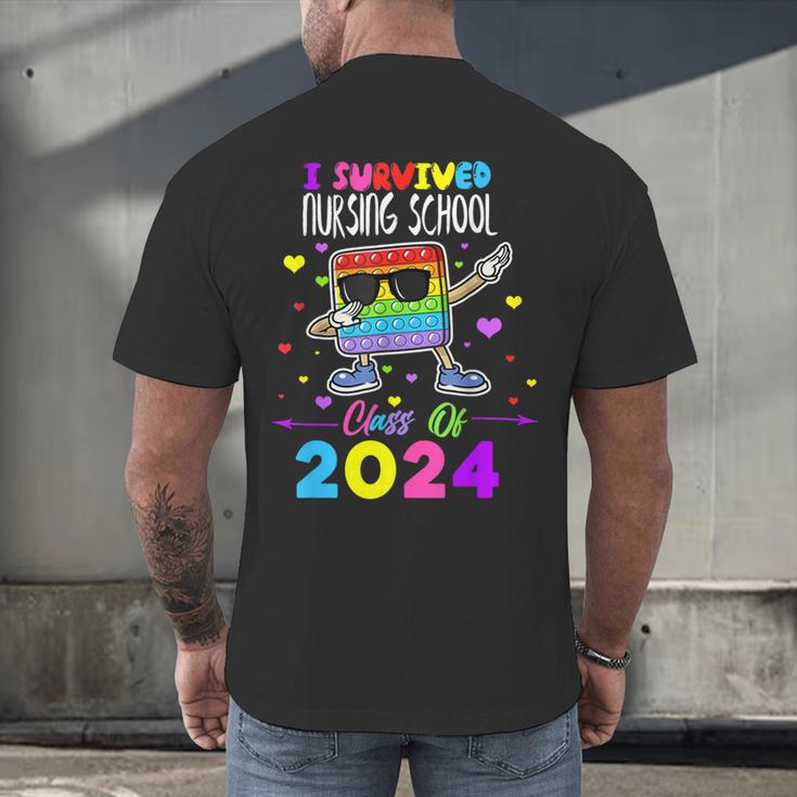 I Survived Nursing School Of 2024 Student Graduation 2024 Men's Back Print T-Shirt