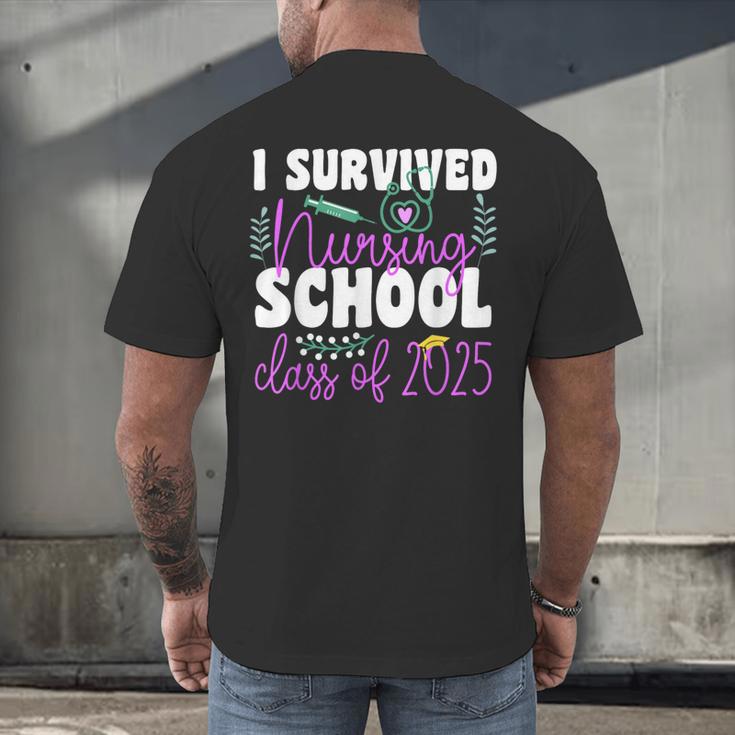 I Survived Nursing School Class Of 2025 New Nurse Graduation Men's Back Print T-Shirt