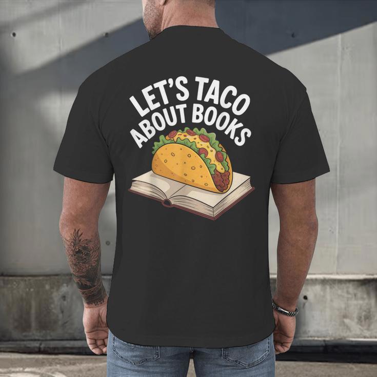 Taco Books Mexican Reading Teacher Book Lovers Bookish Men's Back Print T-Shirt