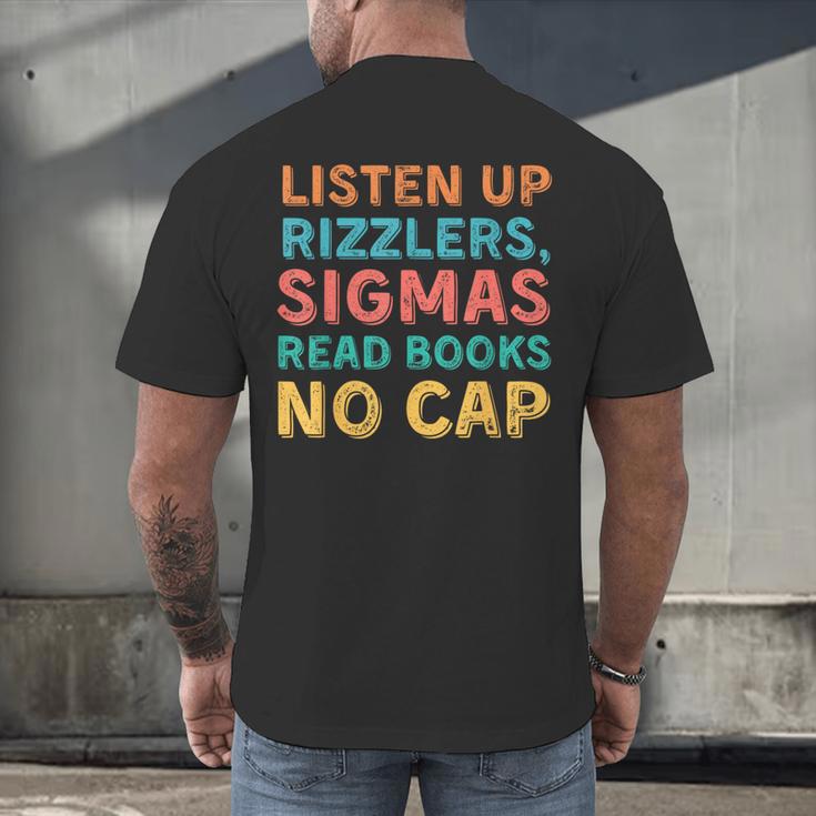 Teacher English Read Books Listen Up Rizzlers Men's Back Print T-Shirt Teacher English Read Books Listen Up Rizzlers Men's Back Print T-Shirt