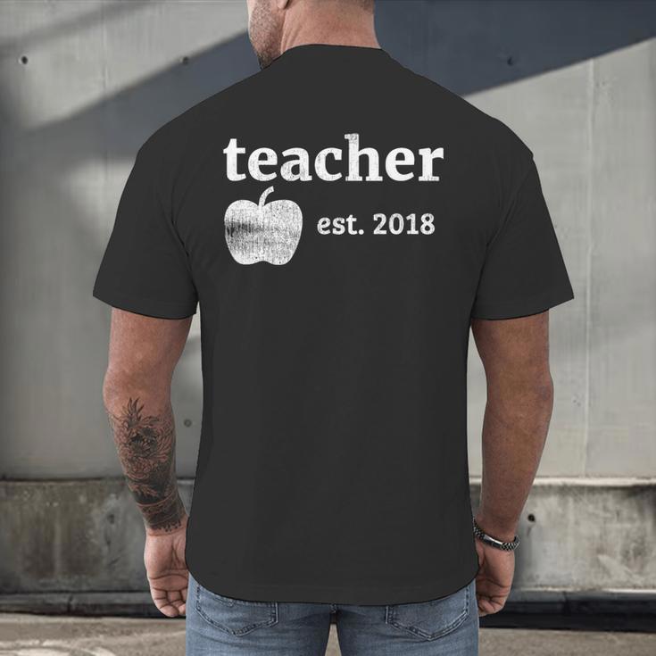 Teacher Est 2018 Vintage Graduation Men's Back Print T-Shirt