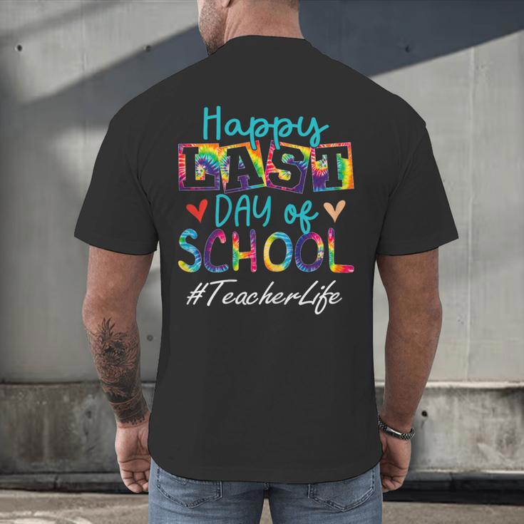 Teacher Happy Last Day Of School Women Men Graduation Men's Back Print T-Shirt