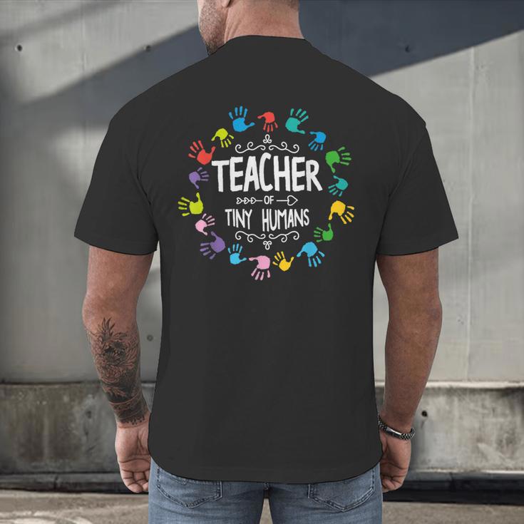 Teacher Of Tiny Humans Preschool Kindergarten Graduation Men's Back Print T-Shirt