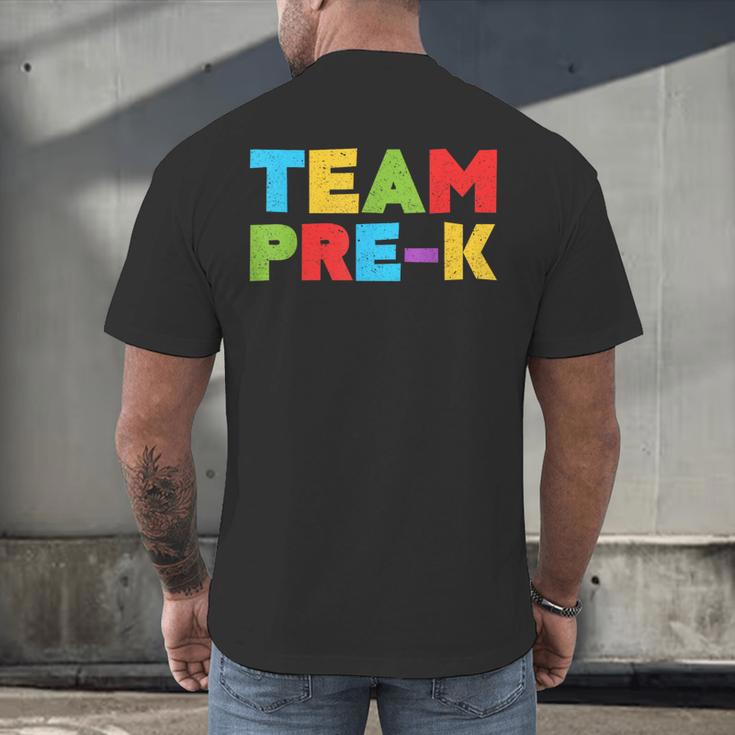 Team Pre-K Shirt Teacher Boy Girl Back To School Graduation Men's Back Print T-Shirt