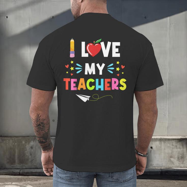 Teens Graduation I Heart My Teacher I Love My Teachers Men's Back Print T-Shirt