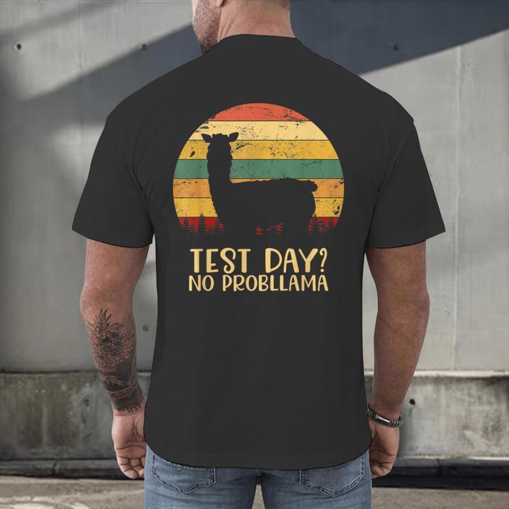 Test Day No Probllama Silhouette Teacher Student Graduation Men's Back Print T-Shirt