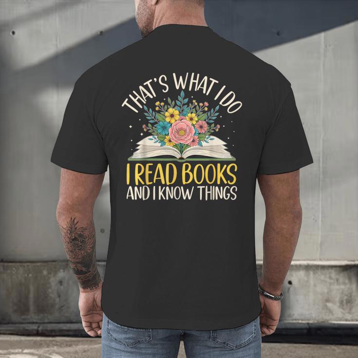 That's What I Do I Read Books And I Know Things Reading Men's Back Print T-Shirt