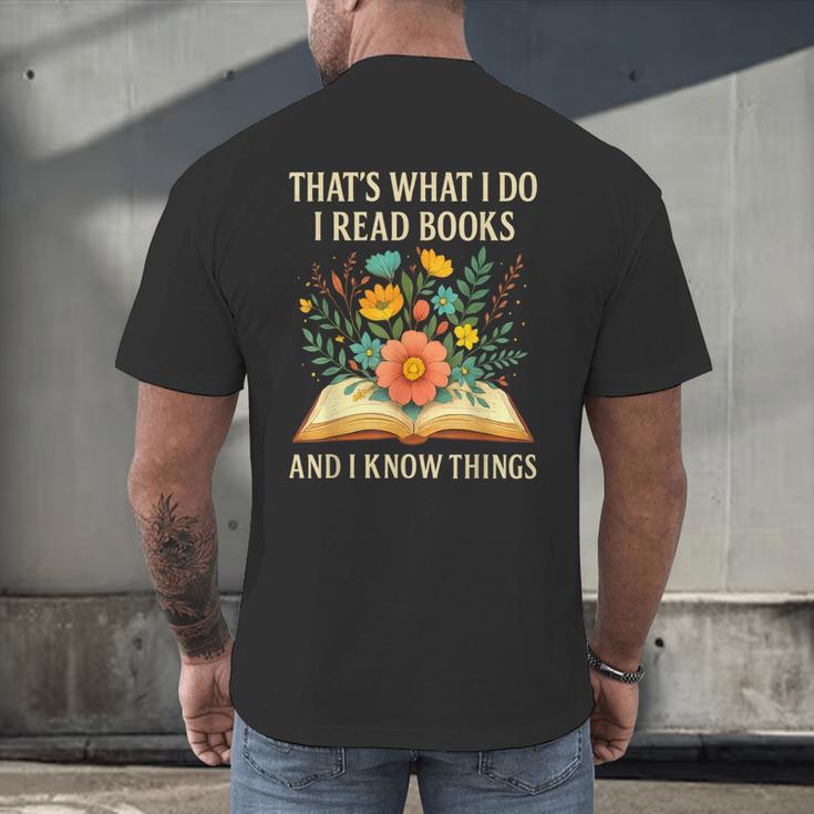 Thats What I Do I Read Books And I Know Things Reading Men's Back Print T-Shirt