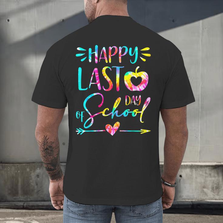 Tie Dye Happy Last Day Of School Graduation Teacher Student Men's Back Print T-Shirt