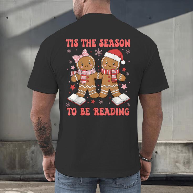 Tis The Season Reading Christmas Shirt Book Lovers Teacher Men's Back Print T-Shirt