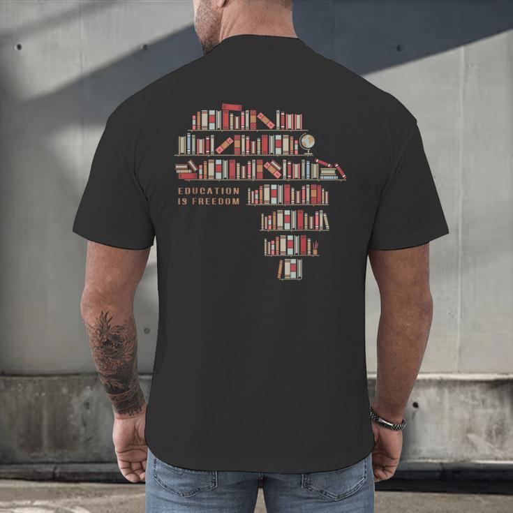 History Book Education Is Freedom Men's Back Print T-Shirt History Book Education Is Freedom Men's Back Print T-Shirt