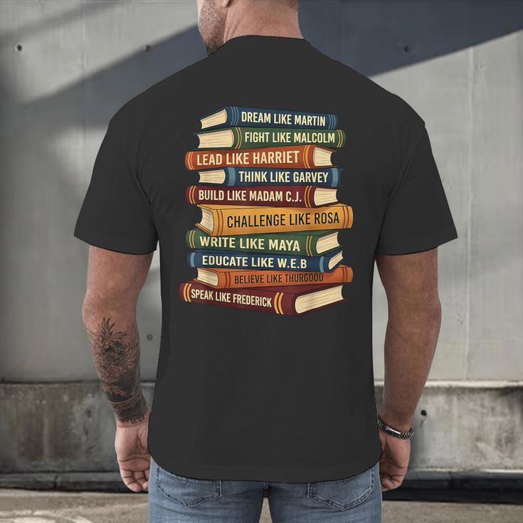 History Month Dream Like Martin Books Men Women Kids Men's Back Print T-Shirt
