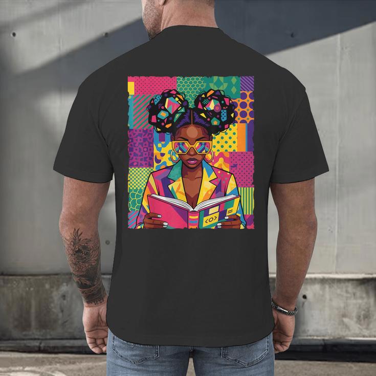 History Month Educated Black Women Girls Reading Book Men's Back Print T-Shirt History Month Educated Black Women Girls Reading Book Men's Back Print T-Shirt