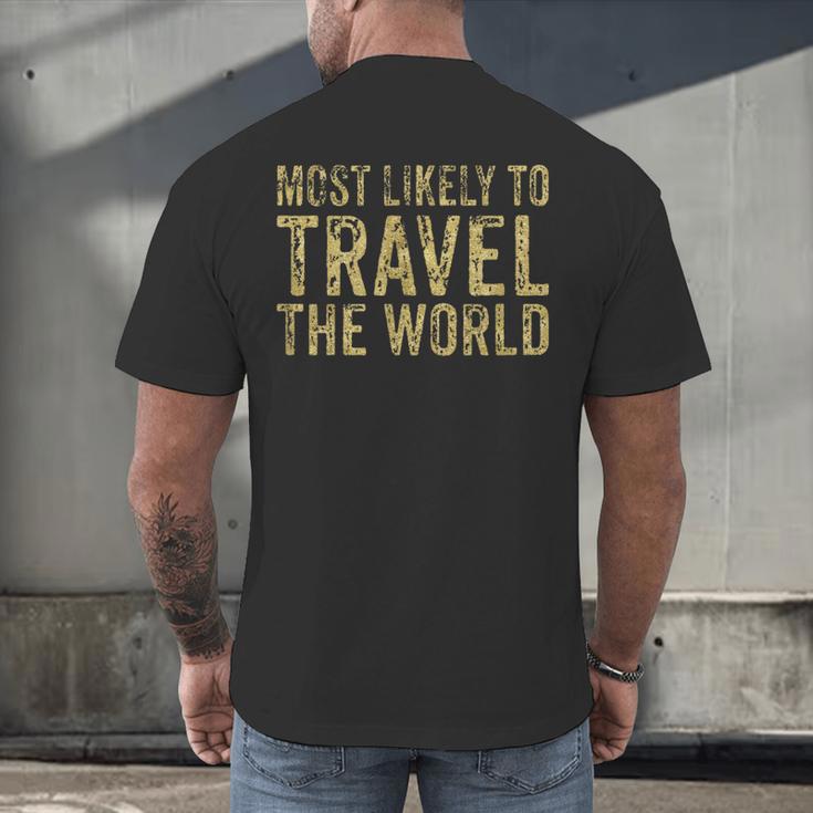 Travel Themed Graduation Tshirt Men's Back Print T-Shirt