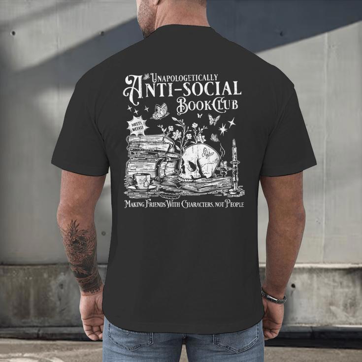 Unapologetically Anti Social Book Club Introvert Reader Men's Back Print T-Shirt