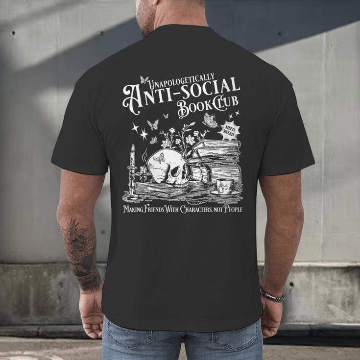 Unapologetically Antisocial Book Club Meets Weekly Retro Men's Back Print T-Shirt