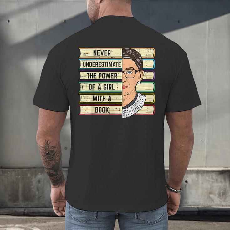 Never Underestimate Girl Read Book Reading Librarian Women Men's Back Print T-Shirt Never Underestimate Girl Read Book Reading Librarian Women Men's Back Print T-Shirt