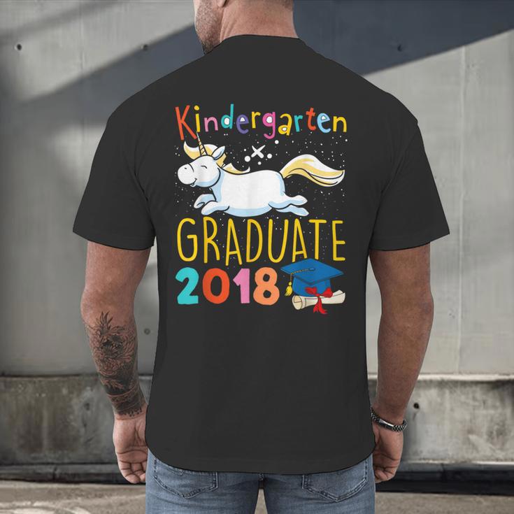 Unicorn Kindergarten Graduation Shirt Girls Men's Back Print T-Shirt