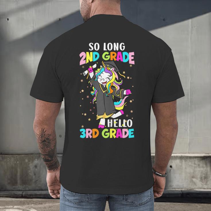 Unicorn So Long 2nd Grade Hello 3rd Grade Graduation Men's Back Print T-Shirt