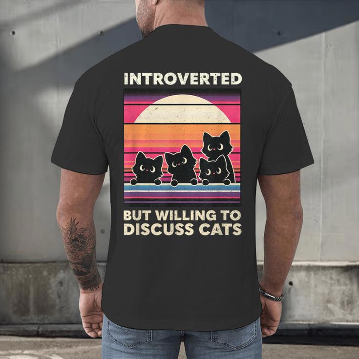 Unique Art For Introverted Cat Fans -Adults Cat Humorous Introvert Small Men's Back Print T-Shirt Unique Art For Introverted Cat Fans -Adults Cat Humorous Introvert Small Men's Back Print T-Shirt