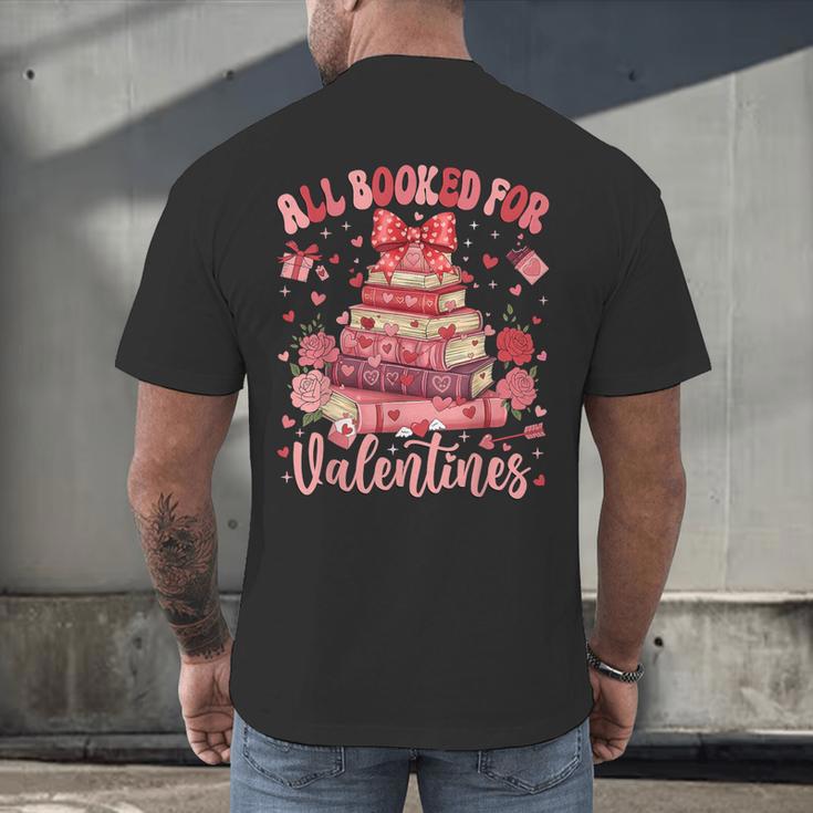 Valentine All Booked For Valentines Book Lovers Teacher Kid Men's Back Print T-Shirt