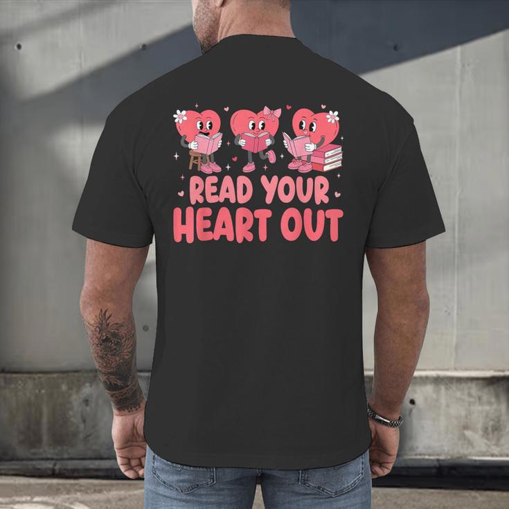 Valentine Day Book Read Your Heart Out Lovers Teacher Kids Men's Back Print T-Shirt Valentine Day Book Read Your Heart Out Lovers Teacher Kids Men's Back Print T-Shirt