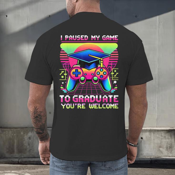Video Gamer Graduate Graduation Grad Gaming Men's Back Print T-Shirt