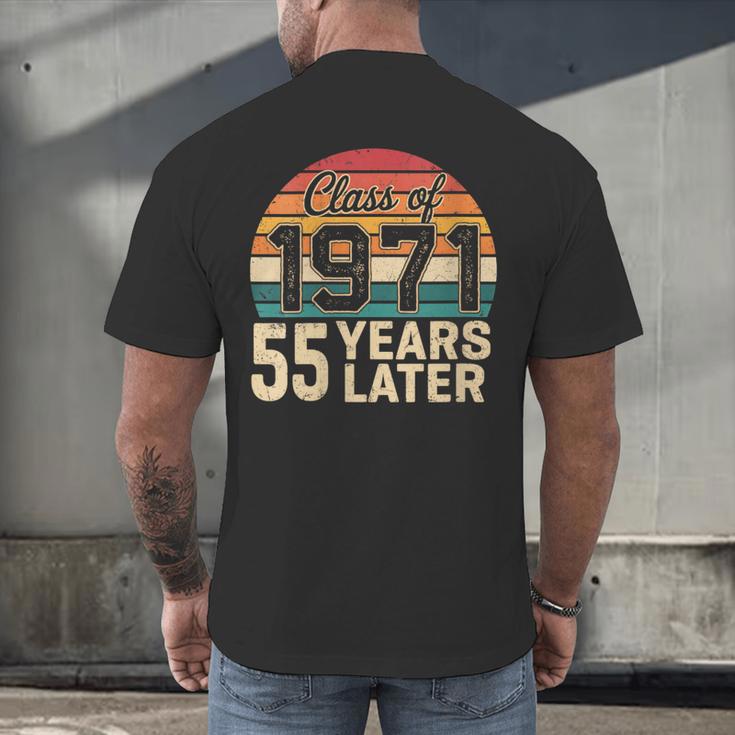 Vintage Class Of 1971 55 Years Later Reunion 55th Graduation Men's Back Print T-Shirt