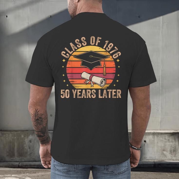 Vintage Class Of 1976 50 Years Later Reunion 50th Graduation Men's Back Print T-Shirt