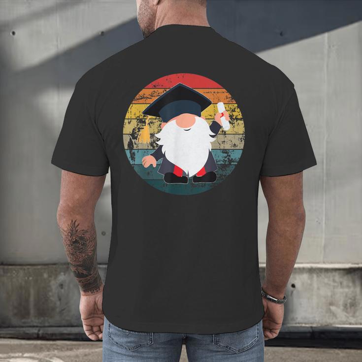 Vintage Graduation Gnome Men's Back Print T-Shirt