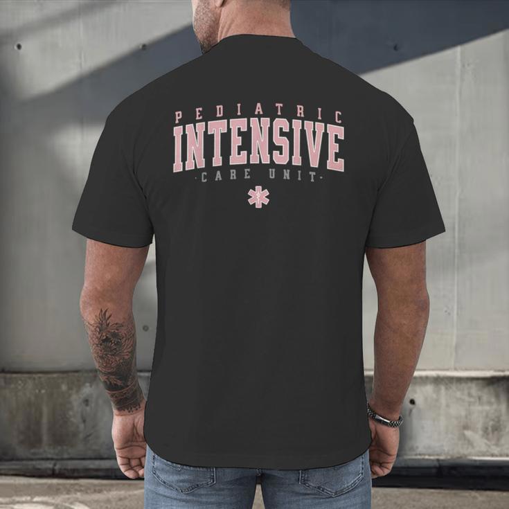Vintage Pediatric Intensive Care Unit PICU Nurse Graduation Men's Back Print T-Shirt