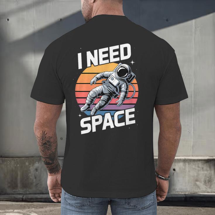 Vintage Space For Introverts I Need Space Men's Back Print T-Shirt
