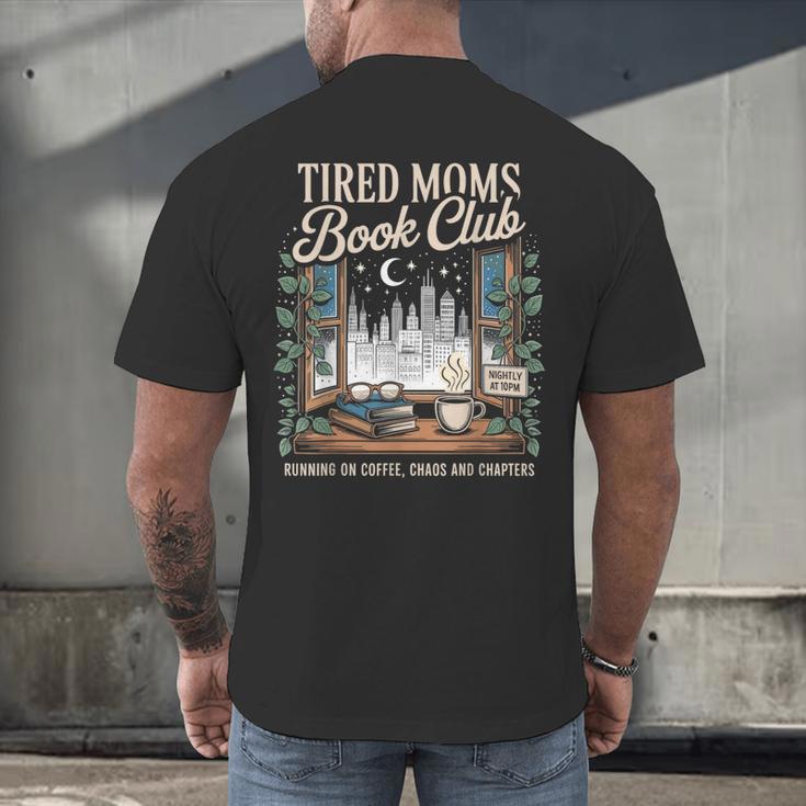 Vintage Tired Moms Book Club Bookish Booktrovert Men's Back Print T-Shirt