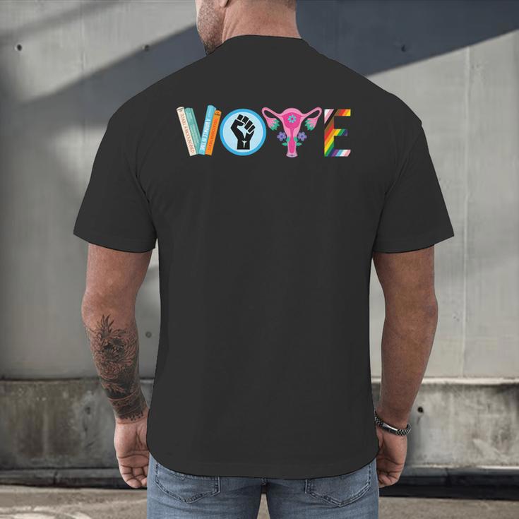 Vote Reproductive Right BLM Political Activism Lgbtq Book Men's Back Print T-Shirt