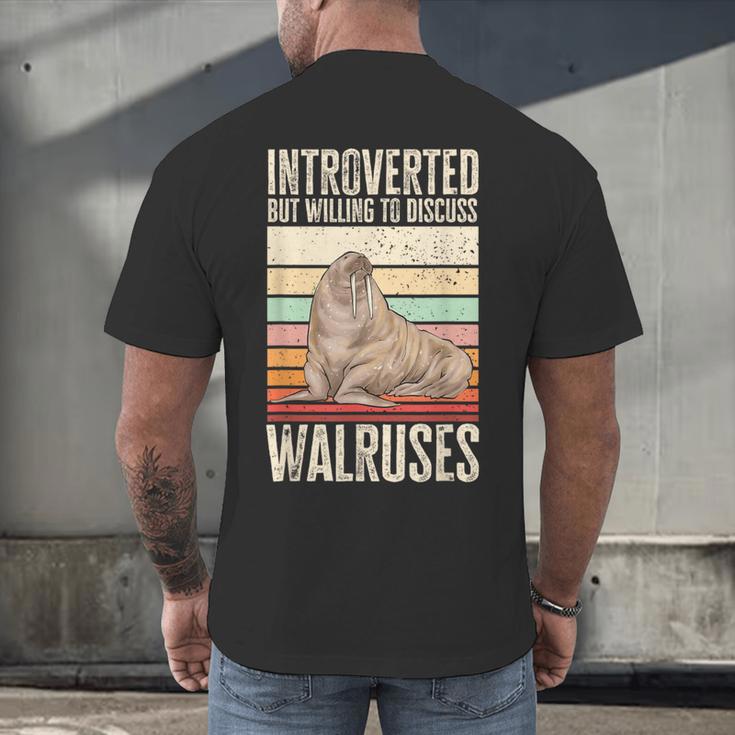 Walrus Lover Introvert Walrus Men's Back Print T-Shirt Walrus Lover Introvert Walrus Men's Back Print T-Shirt