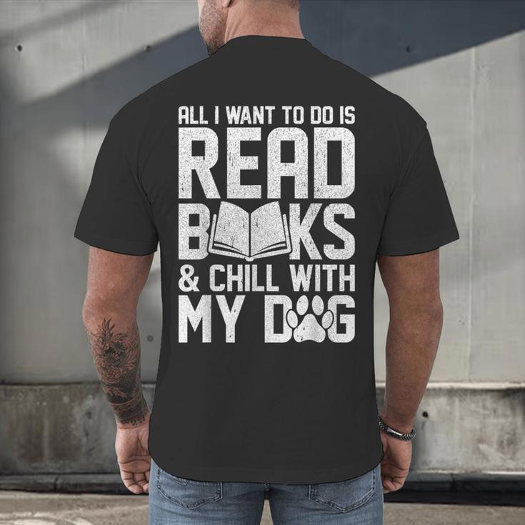 All I Want To Do Is Read Books Reading Dog Lovers Men's Back Print T-Shirt
