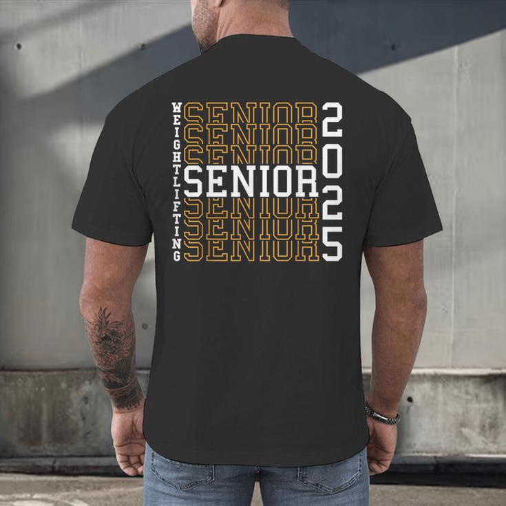 Weightlifting Senior Night Senior 2025 Graduation 42 Men's Back Print T-Shirt