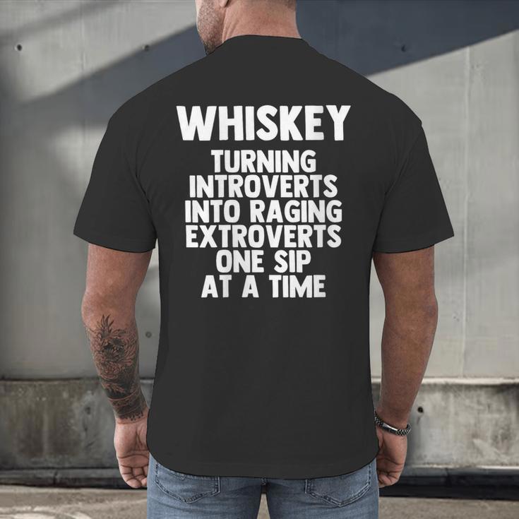 Whiskey Lovers Extrovert Quote Introvert Alcohol Drink Humor Men's Back Print T-Shirt Whiskey Lovers Extrovert Quote Introvert Alcohol Drink Humor Men's Back Print T-Shirt