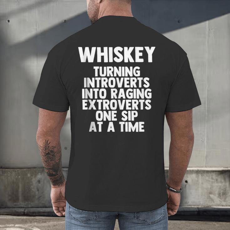 Whiskey Lovers Extrovert Quote Introvert Alcohol Drink Humor Men's Back Print T-Shirt
