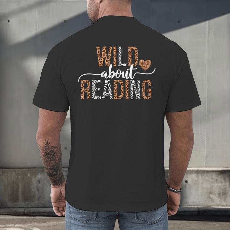 Wild About Reading Books Reader Lover Librarian Bookworm Men's Back Print T-Shirt