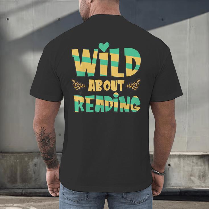 WILD ABOUT READING I Love Books Bookworm Library Day Men's Back Print T-Shirt WILD ABOUT READING I Love Books Bookworm Library Day Men's Back Print T-Shirt