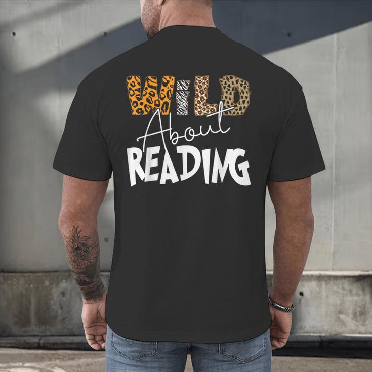 WILD ABOUT READING Reading Books Bookworm Library Day Men's Back Print T-Shirt WILD ABOUT READING Reading Books Bookworm Library Day Men's Back Print T-Shirt
