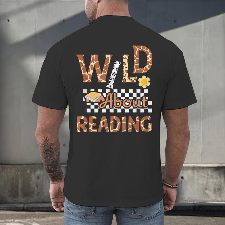 Wild About Reading Teacher Reading Books Back To School Men's Back Print T-Shirt Wild About Reading Teacher Reading Books Back To School Men's Back Print T-Shirt