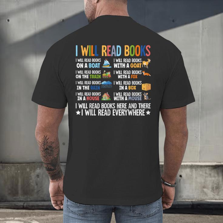 I Will Read Books On A Boat Fun Reading Lover Men's Back Print T-Shirt