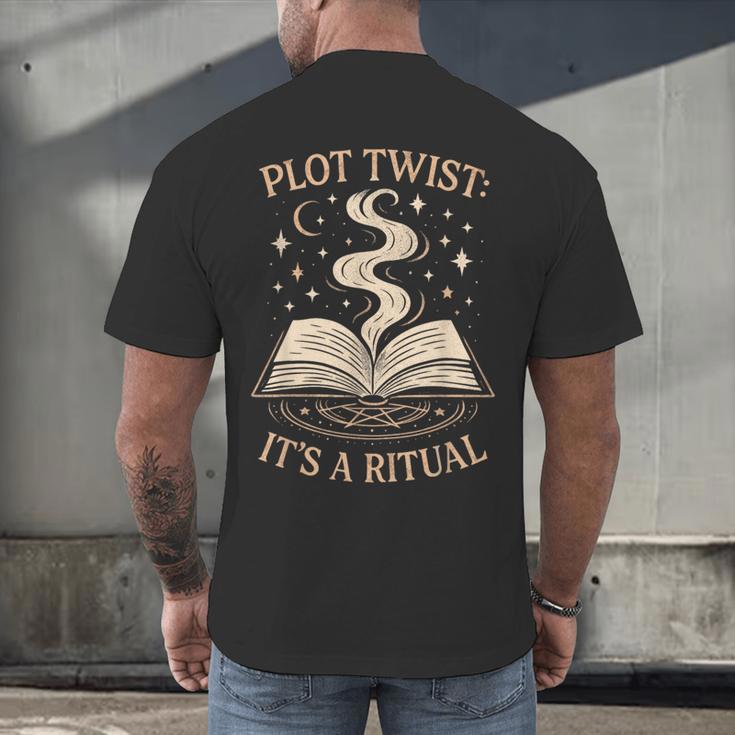 Witchy Book Club Pagan Reader Occult Fiction Coven Ritual Men's Back Print T-Shirt Witchy Book Club Pagan Reader Occult Fiction Coven Ritual Men's Back Print T-Shirt