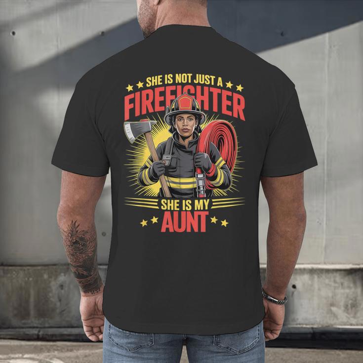 Woman Firefighter Aunt TiTi Auntie Black Graduation Men's Back Print T-Shirt