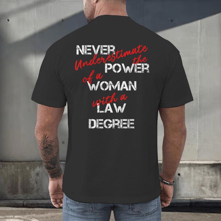 Woman Law Degree Graduation Diploma Party Men's Back Print T-Shirt