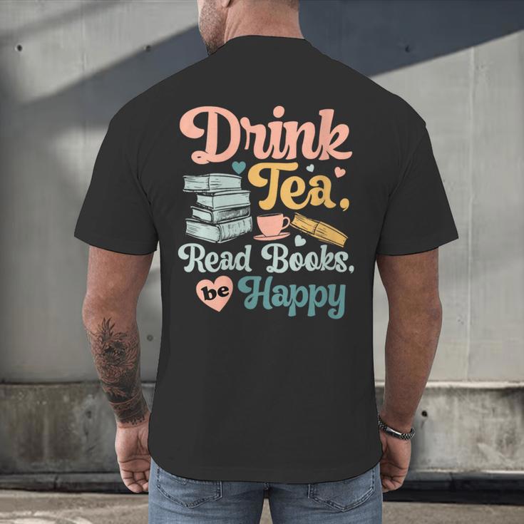 Women's Drink Tea Read Books Nerd Book Reader Book Reading Lover Men's Back Print T-Shirt Women's Drink Tea Read Books Nerd Book Reader Book Reading Lover Men's Back Print T-Shirt