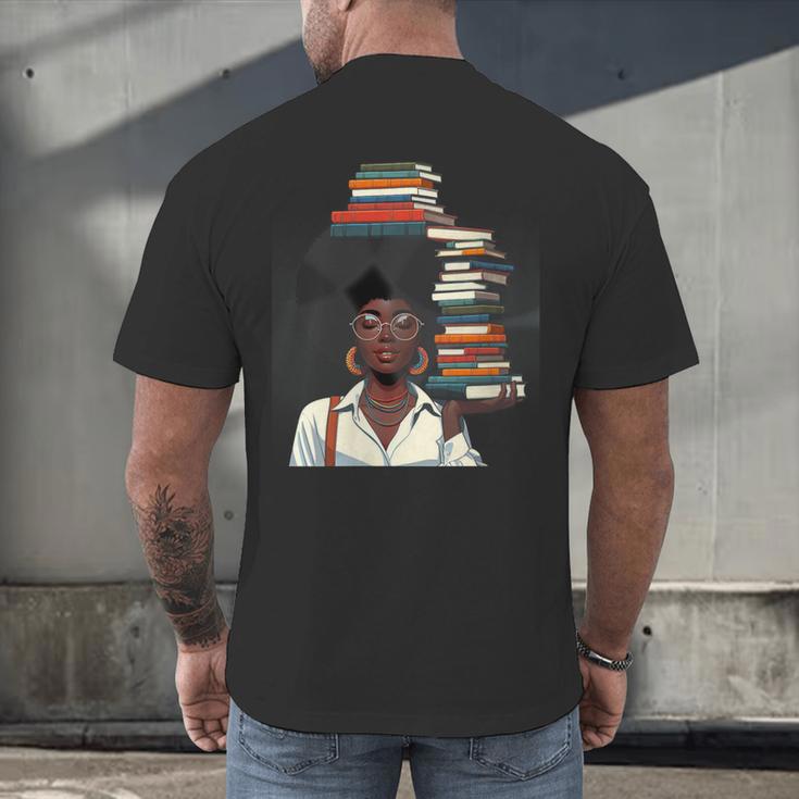 Women's Education Is Freedom Teacher Books Black History Month Men's Back Print T-Shirt