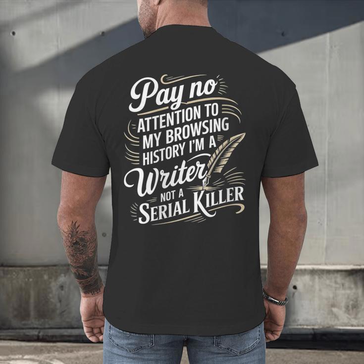 Women's I'm A Book Writer Author Book Writing Novelist Men's Back Print T-Shirt